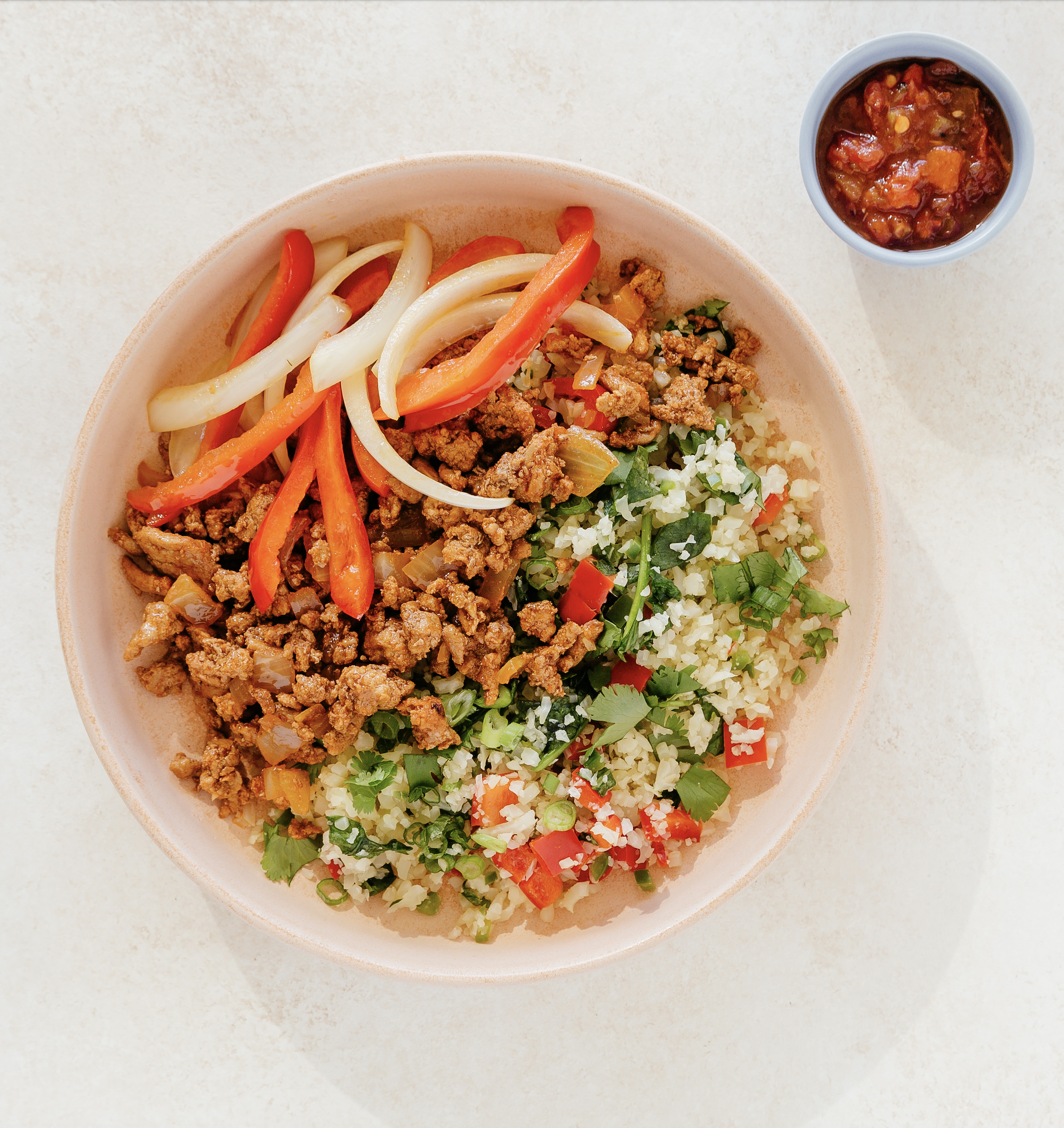 Turkey Taco Bowl with Salsa Ranchero